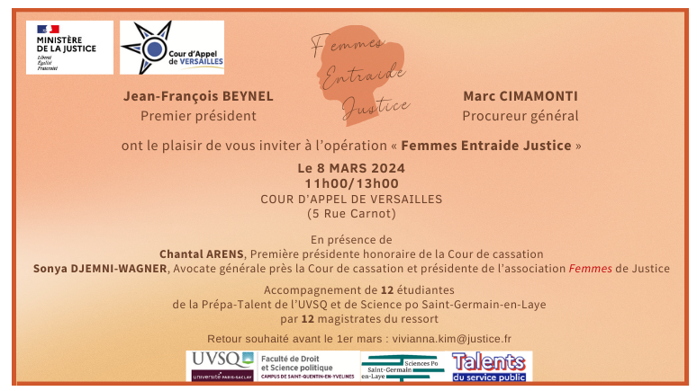 Carton invitation Femmes Entraide Justice