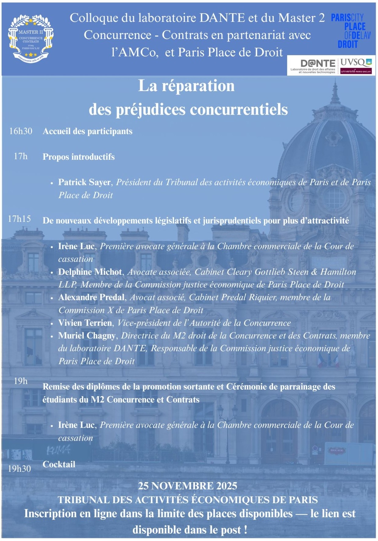 Programme du colloque La réparation des préjudices concurrentiels
